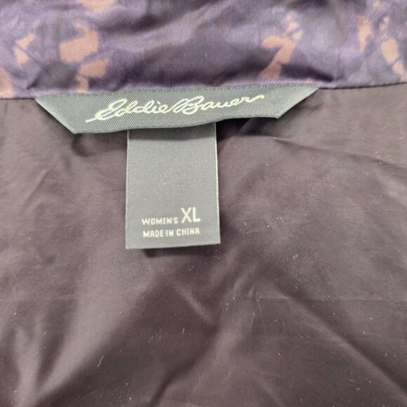 Eddie Bauer EB700 FloralGoose Down Quilted Purple  Puffer Jacket Womens Size XL - Picture 8 of 16